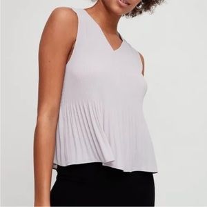 Aritzia Babaton flowy pleated tank top, XS, gray/purple